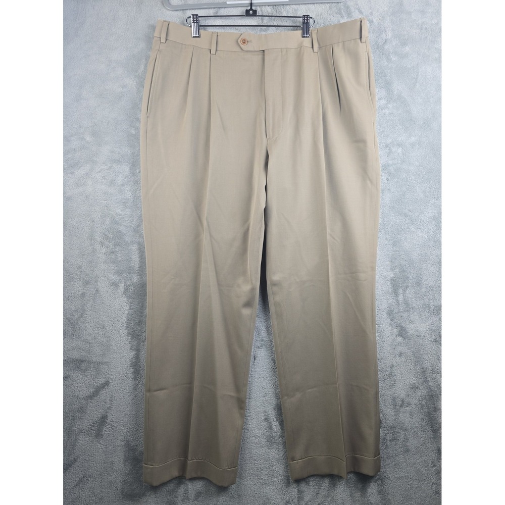 Brooks Brothers Dress Pants Mens 40x30 Brown Wool Trousers Slacks Business